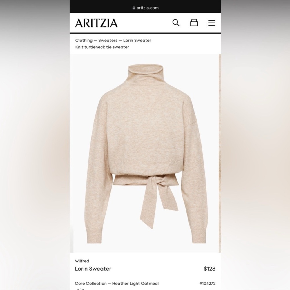 Aritzia Wilfred Lorin Sweater Light Brown L - Picture 5 of 5